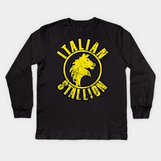 Italian Stallion Vintage Distressed Kids Long Sleeve T-Shirt